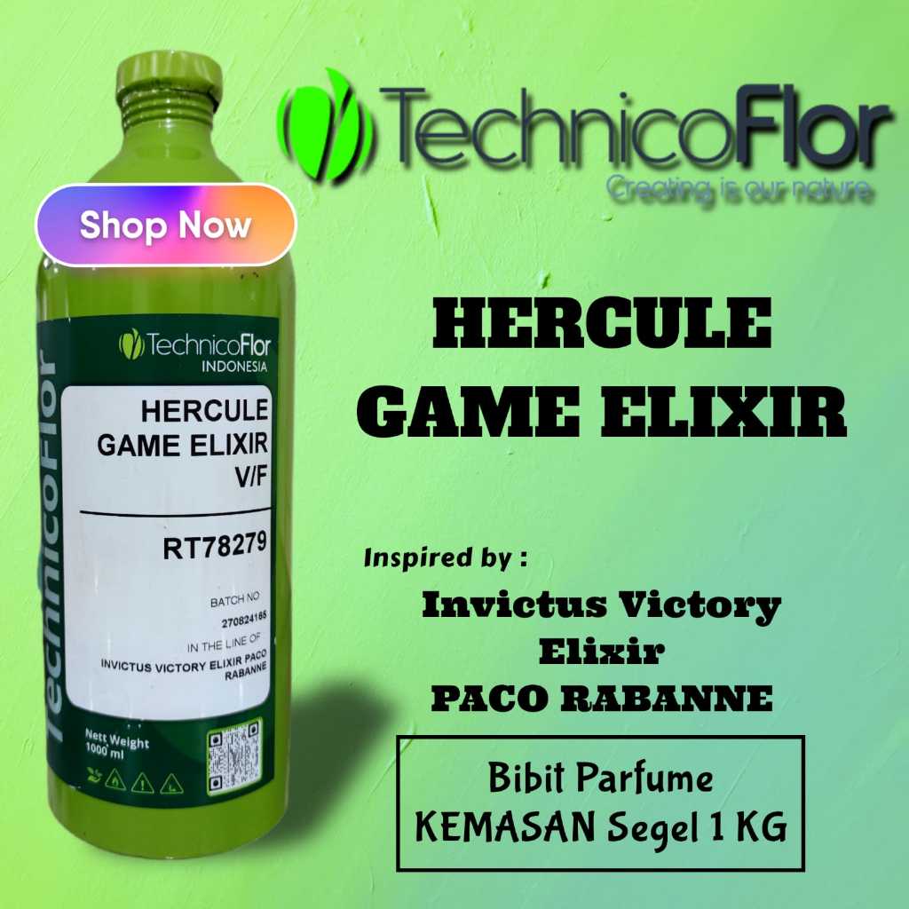 TFI - HERCULE GAME ELIXIR V/F | Bibit parfume murni segel pabrik kemasan 1 KG - Invictus Victory Eli