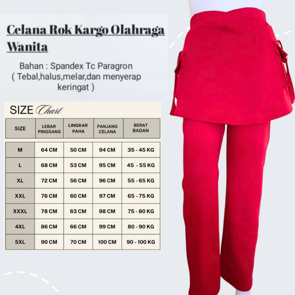 Celana Senam Rok Kantong Panjang Bahan Spandex,Tc paragon