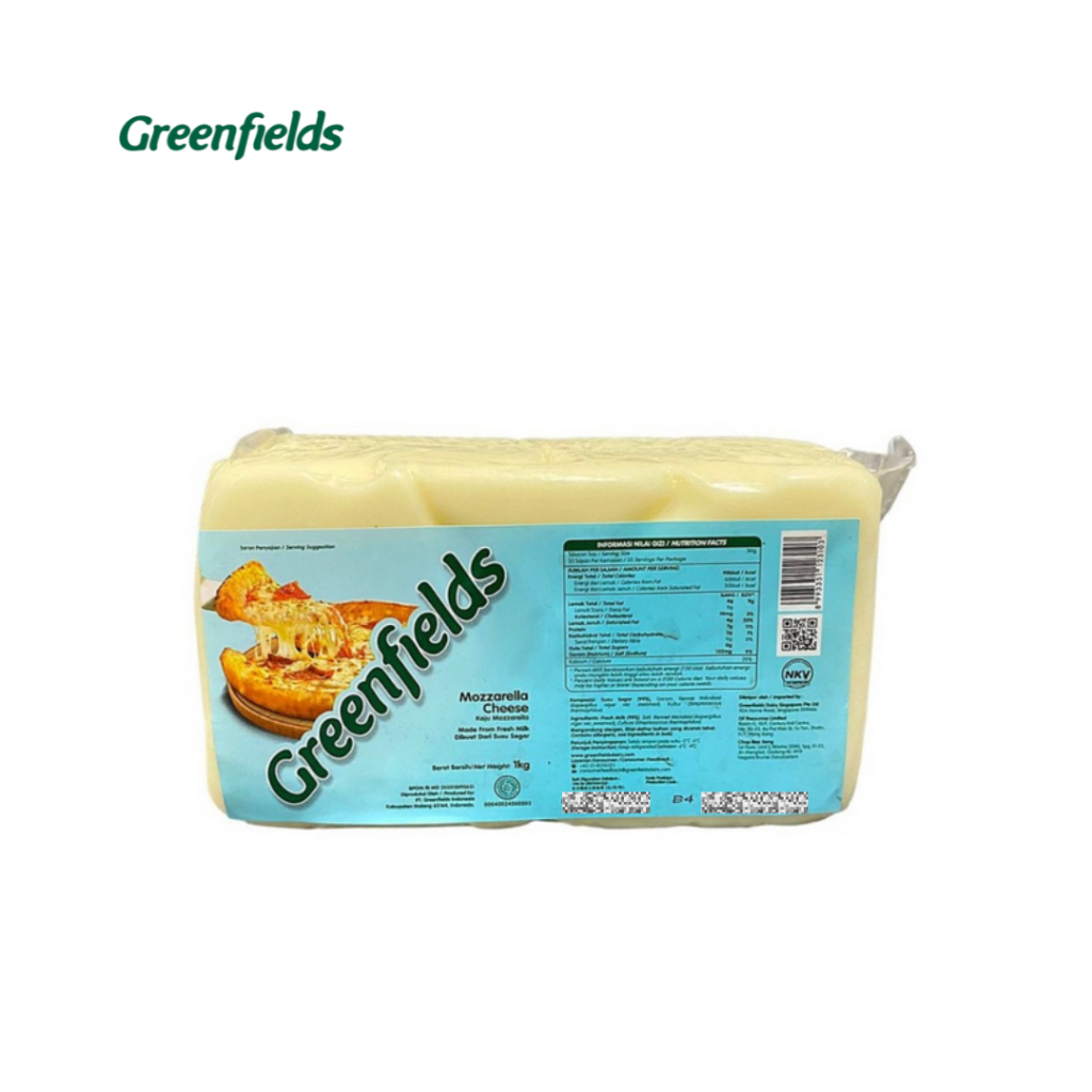 

Greenfields Mozzarella Cheese - Keju Mozzarella 1 Kg