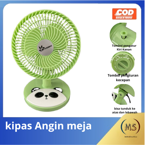KIPAS ANGIN MEJA KARAKTER PANDA 9INCH/KIPAS ANGIN KARAKTER MEJA MIYOSHI 9INCH SNI