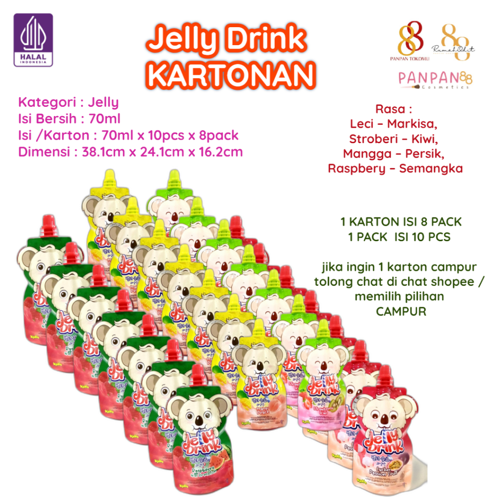 

Minuman Jelly Kiokio Jelly Drink ISI 8 PACK ( KARTONAN )