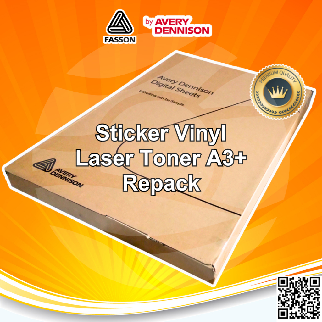 

FASSON Avery USA - Sticker Vinyl Laser Digital Print A3+ Stiker anti air tidak mudah sobek - Ecer 25