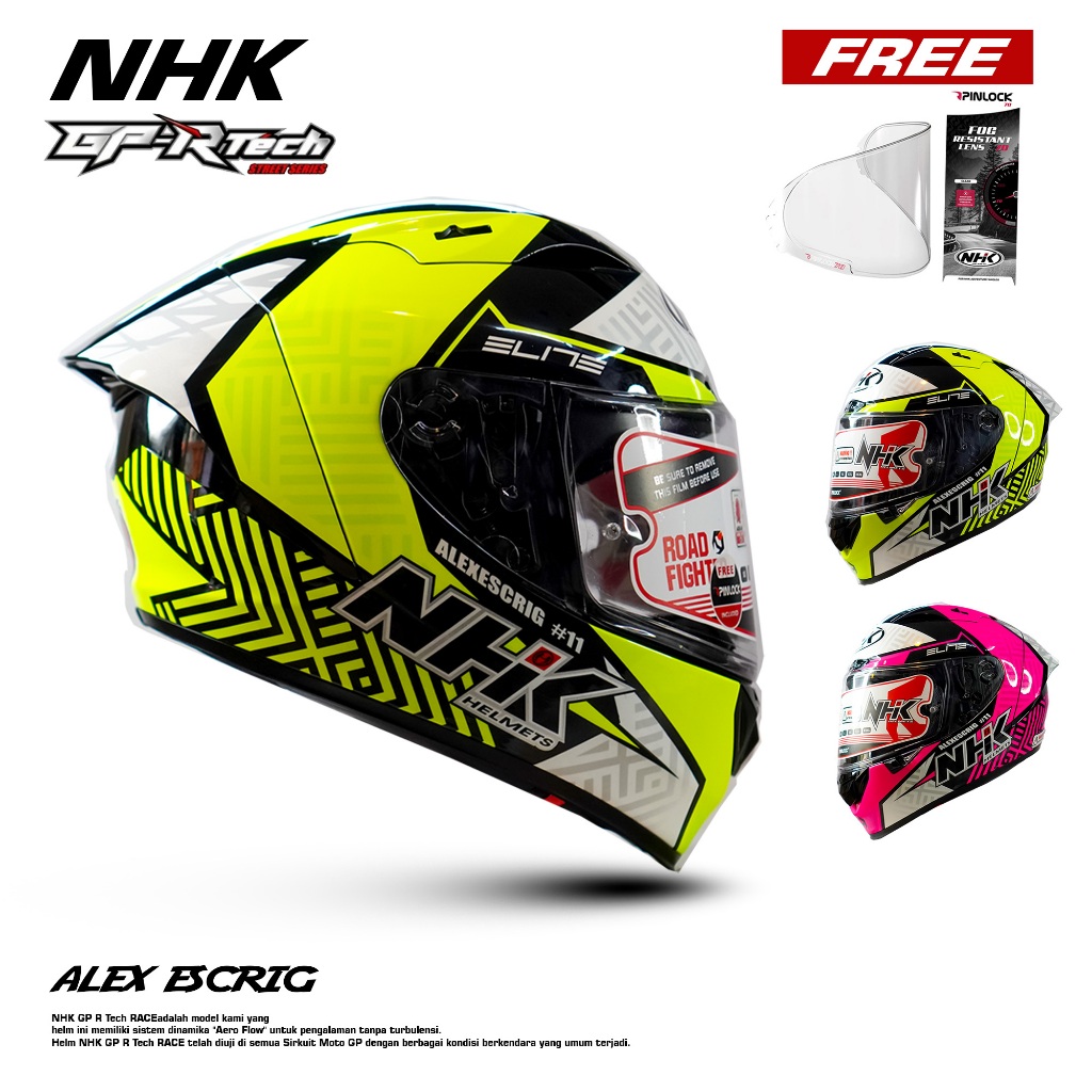 HELM NHK GPR TECH STREET R44 R45 ALEX SGRIG GP-R FULL FACE HELMET ORIGINAL SNI NEW TERBARU
