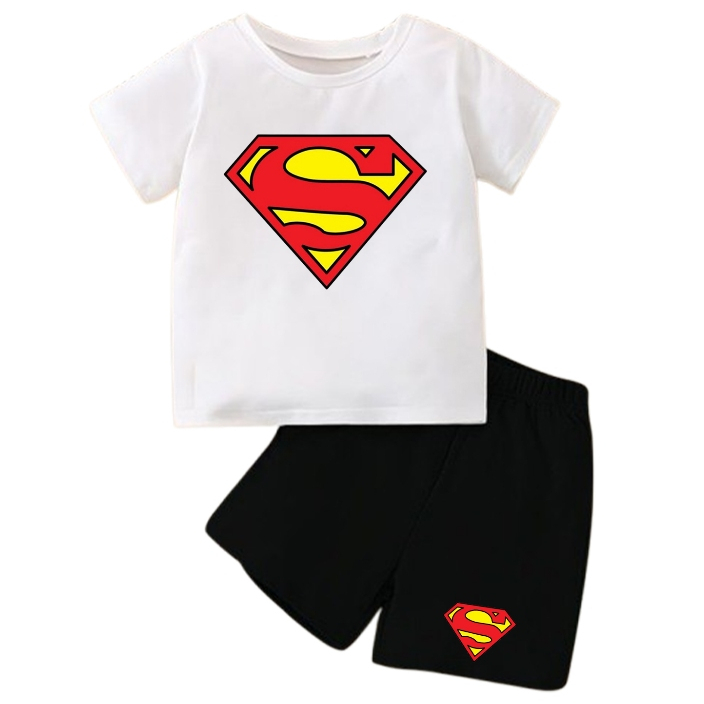 Setelan Baju Anak SUPERMAN / Set Baju Anak Laki Laki dan Perempuan 1-8 Tahun/ Baju Superman Anak Ana