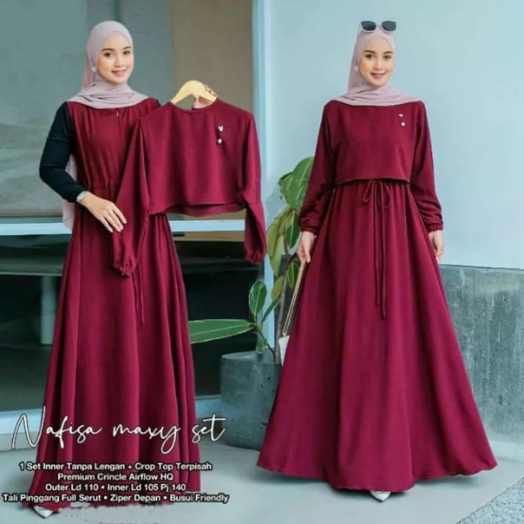 NAFISA MAXY SET 2 IN 1, GAMIS WANITA MEQA DAILY