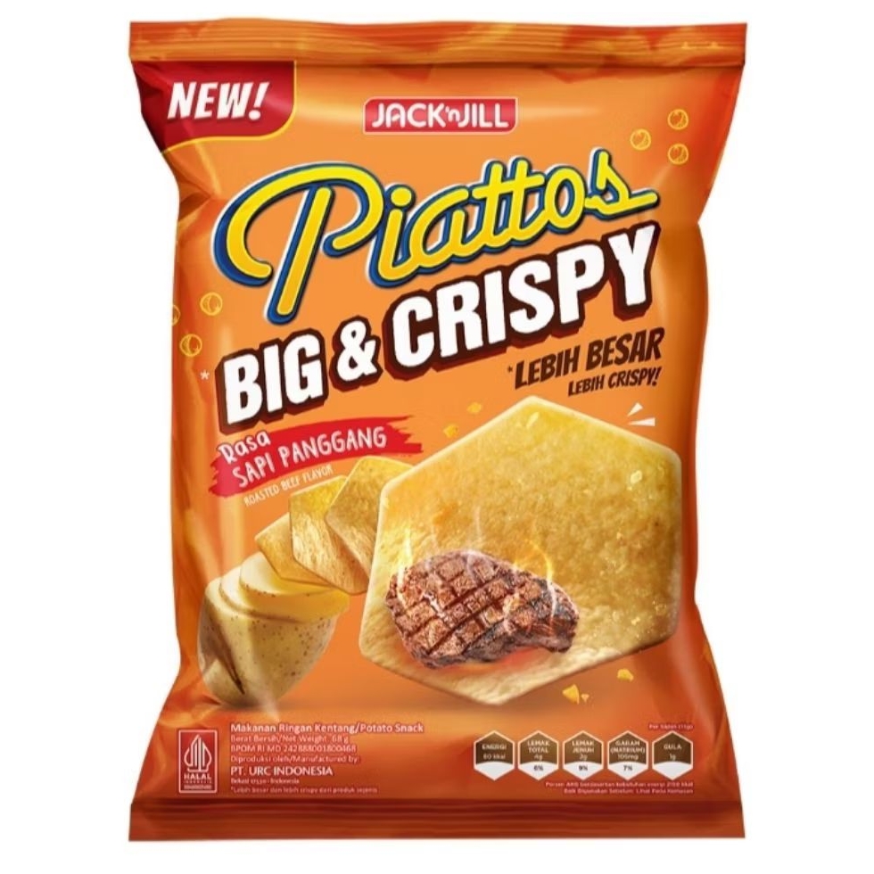 

Piattos Snack Kentang Big Crispy Sapi Panggang 68 g