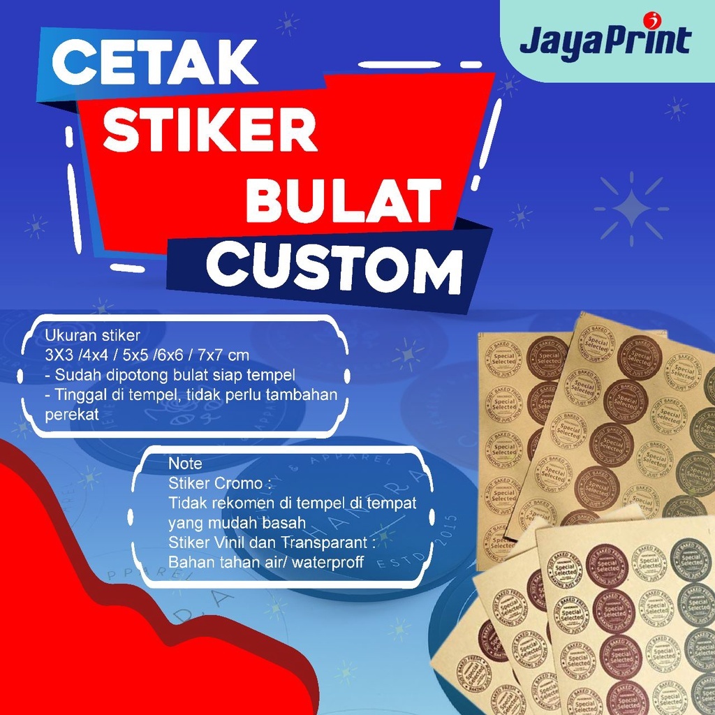 

Cetak Stiker Label Murah dan Cepat Label Bulat / Label Nama / Label Kemasan / Label Packaging