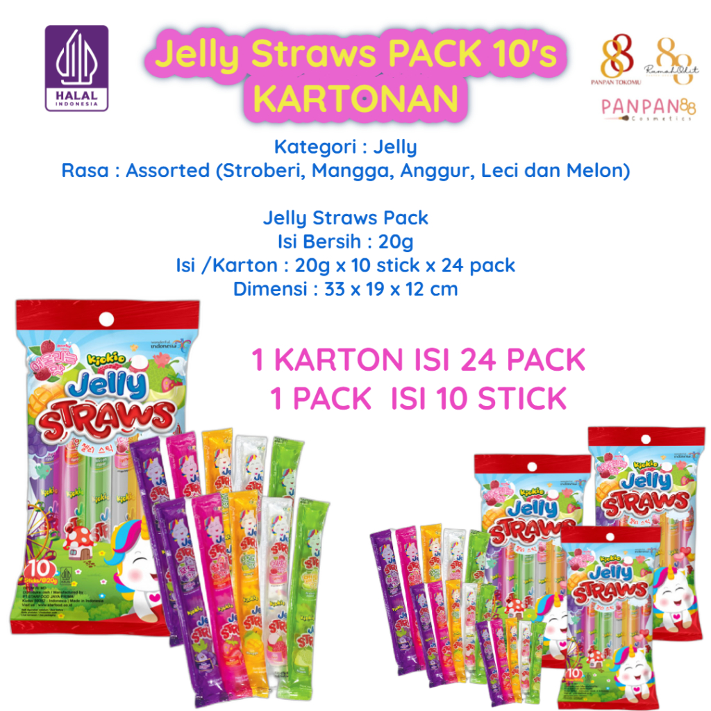 

KioKio Jelly Straws Jelly Sedot PACK 10's ( KARTONAN )