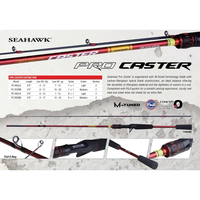 Rod Baitcasting Seahawk Pro Caster