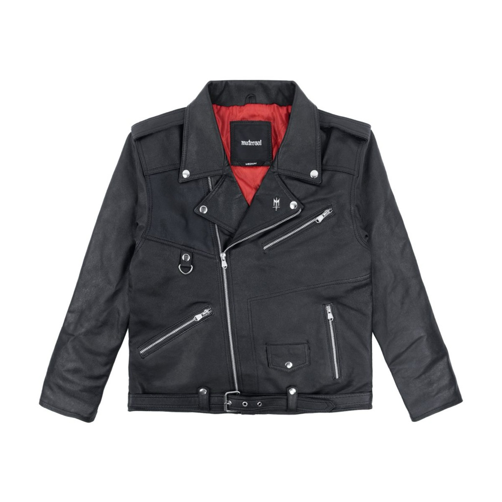 jacket kulit double kerah MATERNAL Paral