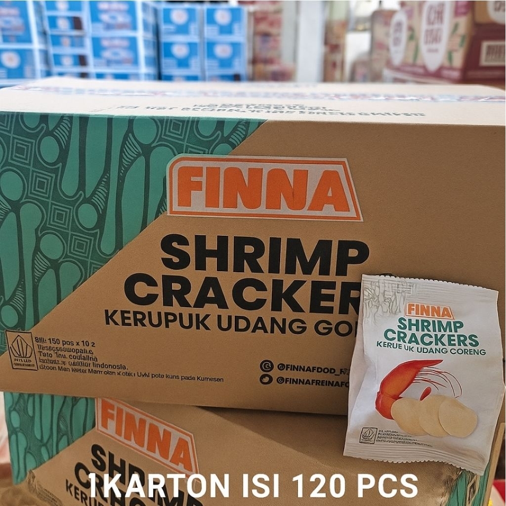 

ED 02.26 CTN 120*10GR ( KRUPUK UDANG FINA ) - KERUPUK FINNA SHRIMP CRACKER 1 KARTON ISI 120 PCS / KRUPUK UDANG SUDAH MATANG COCOK UNTUK KATERING HAJATAN
