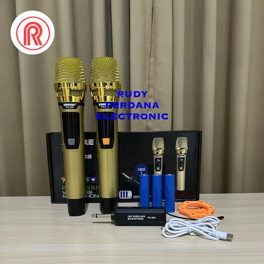 MICROPHONE MIC NON CABEL MIKROPON MIK TANPA KABEL WIRELESS DYNAMIC HANDHELD GENGGAM SHURE PG-602 - 8