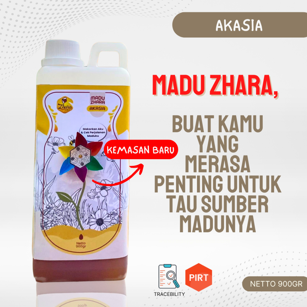 

Madu Akasia 900gr Zhara Honey - Madu Asli Murni Raw Pure Honey
