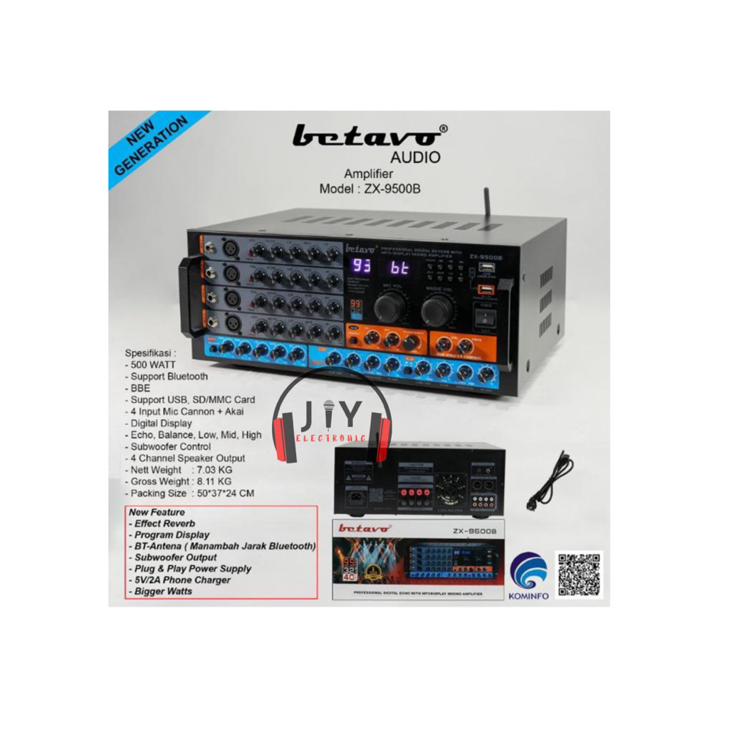 Ampli Betavo Profesional Amplifier ZX-9500B ZX 9500B ZX 9500 B