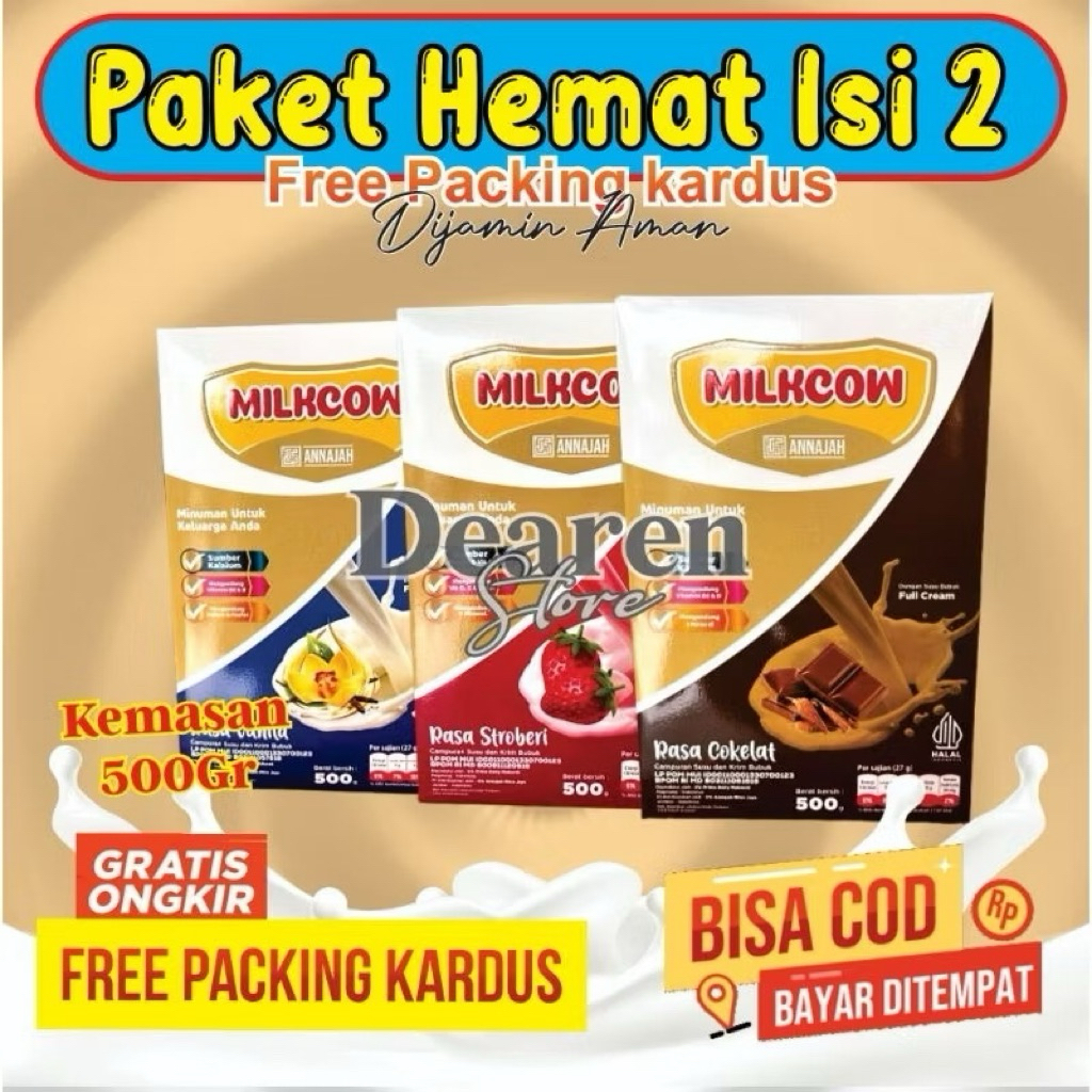 

MILKCOW Susu paket 1 KG / 2 BOX . susu penggemuk penambah berat badan anak maupun dewasa .