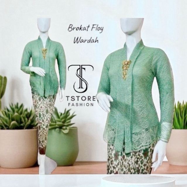 [COD] Set Kebaya Floy Brokat/ Kebaya Kartini Modern/ Kebaya Wisuda/ Kebaya Bali Bahan Brukat Premium