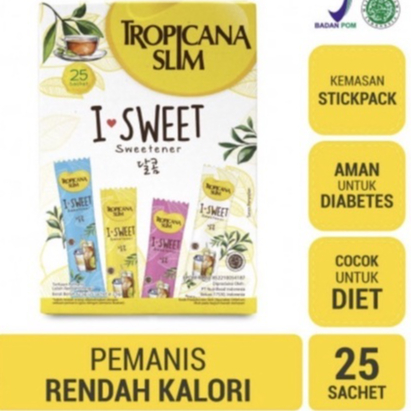 

[oddsolshop] pekanbaru/Tropicana Slim I Love Sweet isi 25 Drink Sweetener Pemanis Minuman Sehat