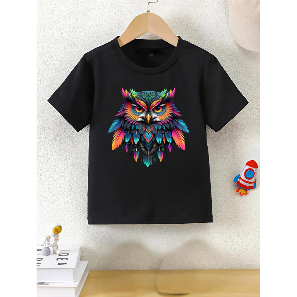 Baju Kaos Anak Motif Burung Hantu/Kaos Polos Anak/Kaos Anak Perempuan/Kaos Anak Laki-Laki/Kaos Anak