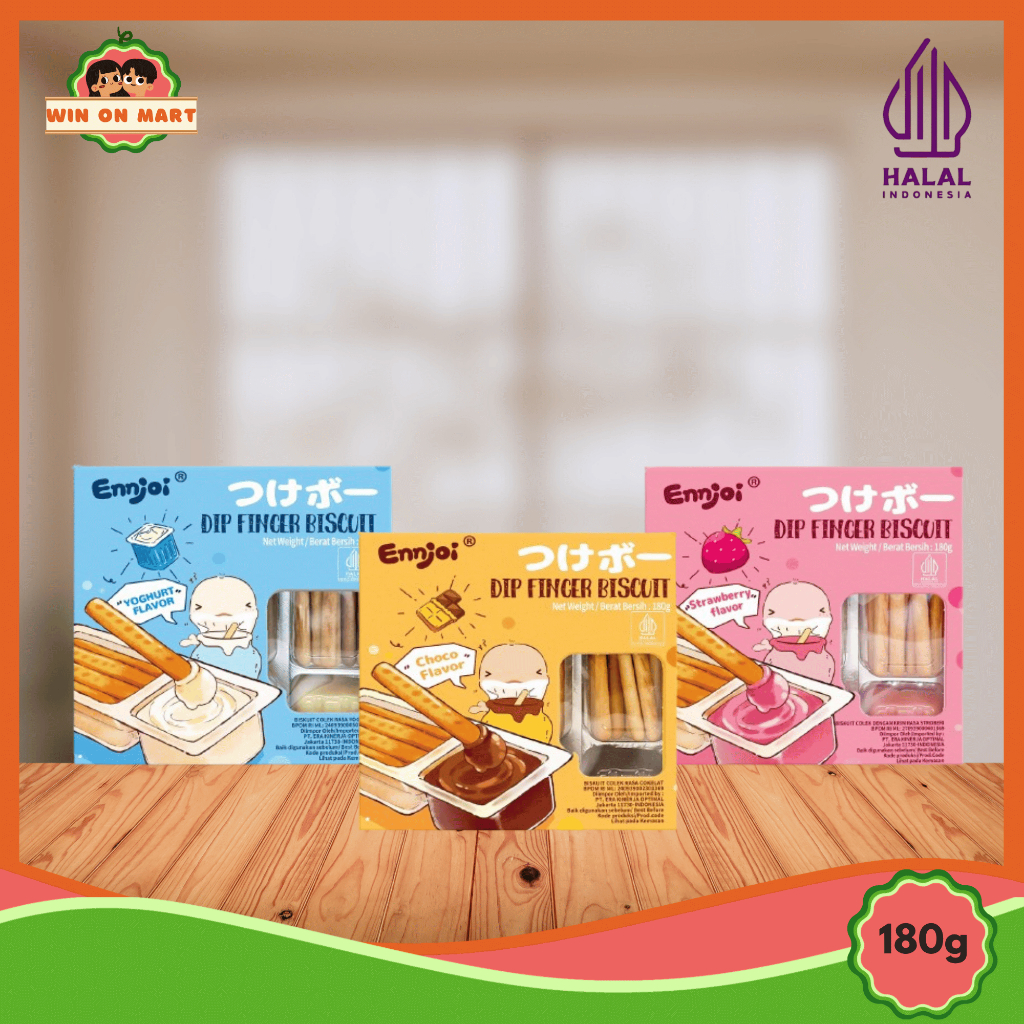 

Enjoi Dip Finger Biscuit / Biskuit Chocolate , Strawberry , Yoghurt 180g