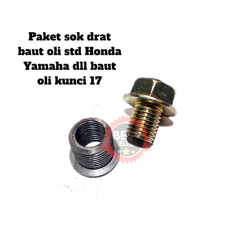Set Baut Oli Motor Shok Drat Bosh drat oversize m16xm12 Yamaha baut 17 Drat Holda Oil - Motorcycle