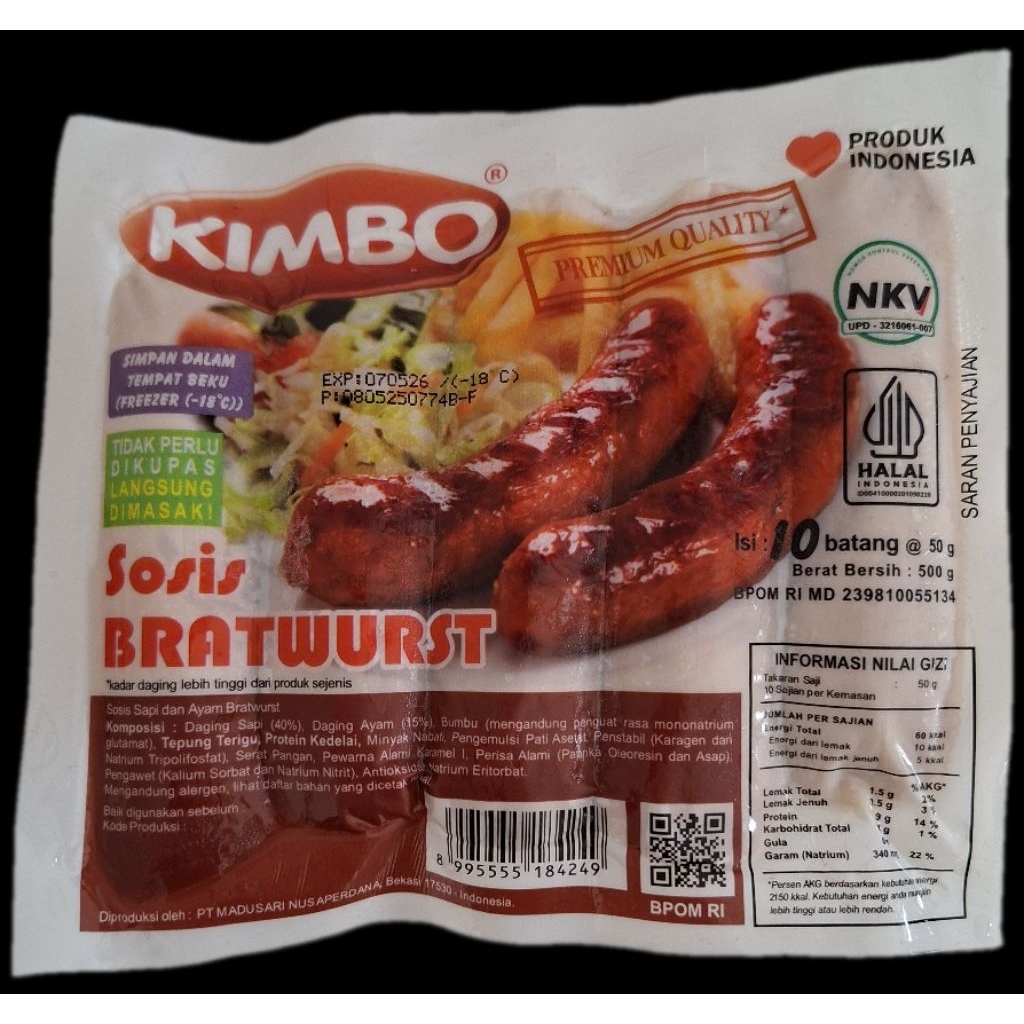 

Kimbo bakar Original/Lada Hitam/Keju 500 Gr