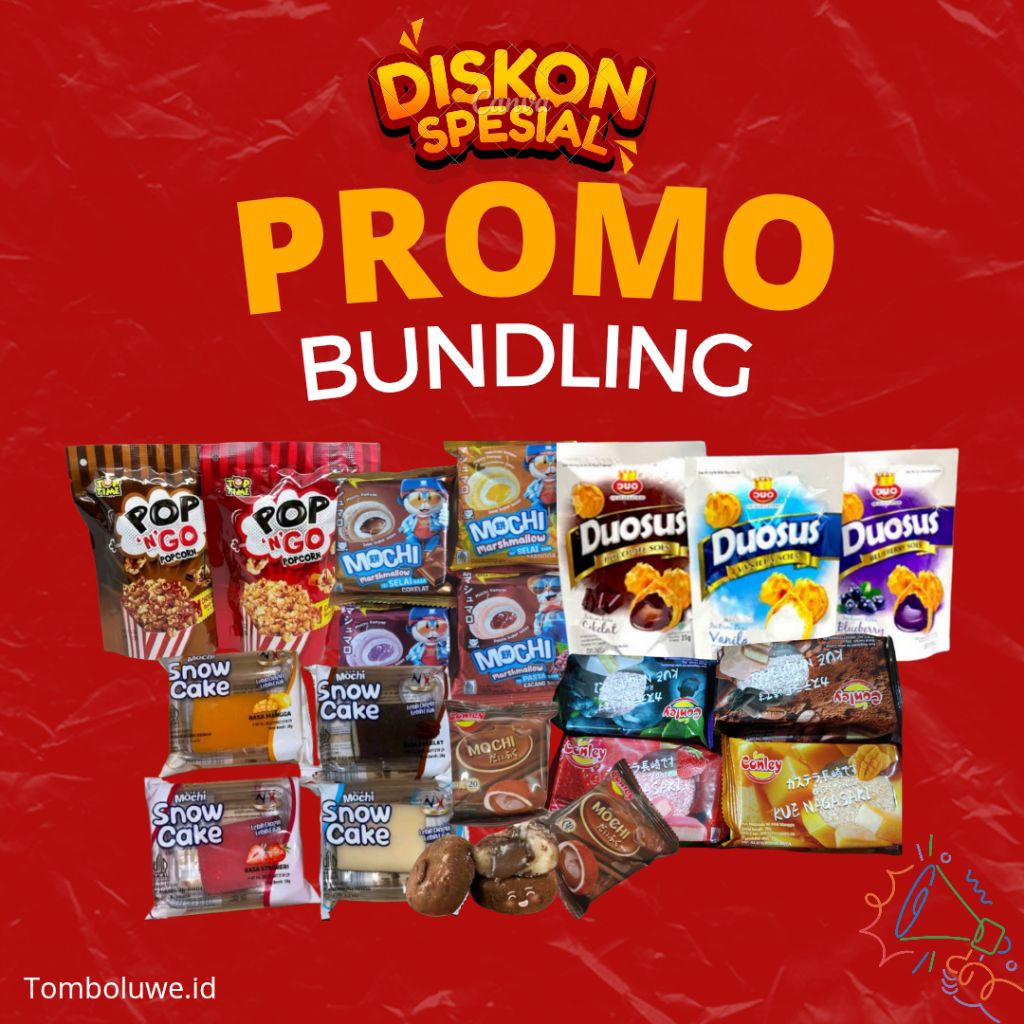 

Terhemat!!! Promo paket Bundling Jajan Rame-Rame isi 20 pcs - Cemilan Lengkap, Harga Hemat!