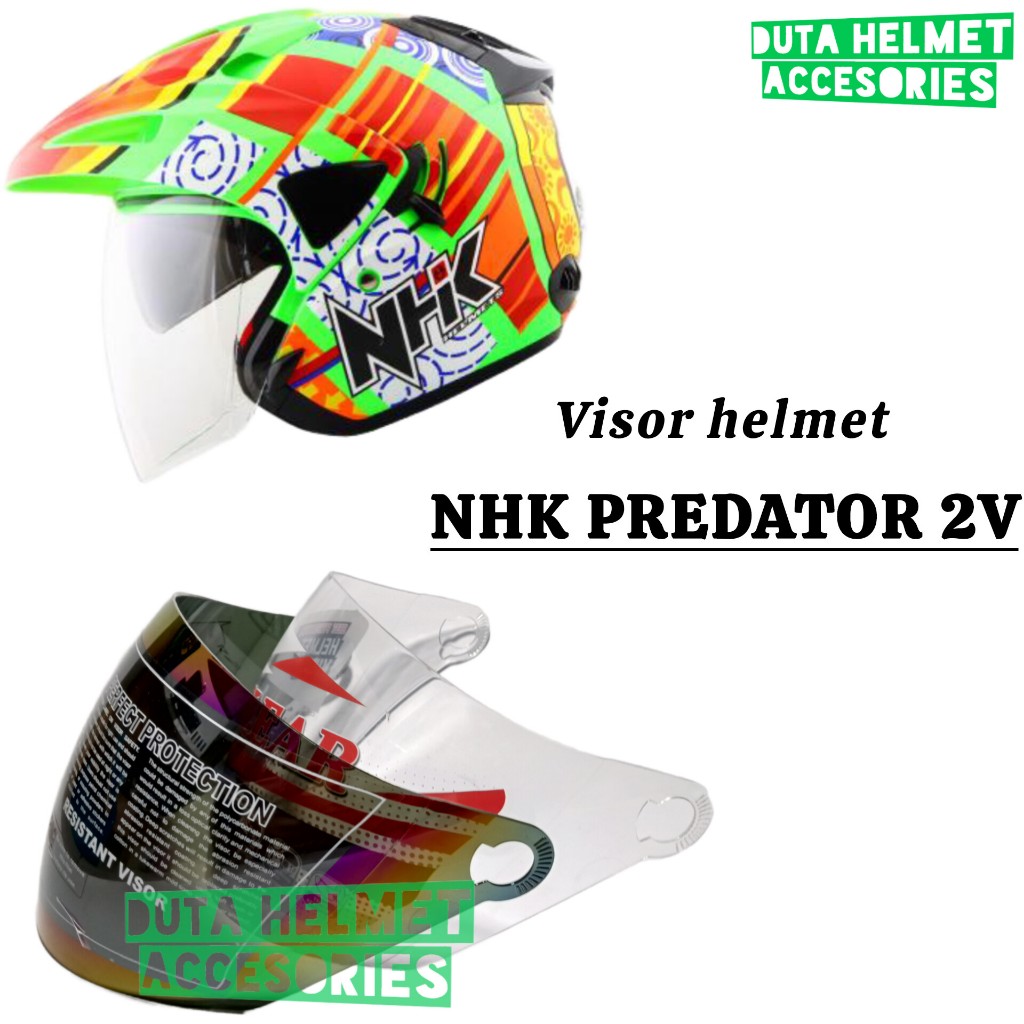 Kaca helm NHK PREDATOR 2 VISOR | visor helmet nhk GODZILLA predator 2V bening hitam pelangi