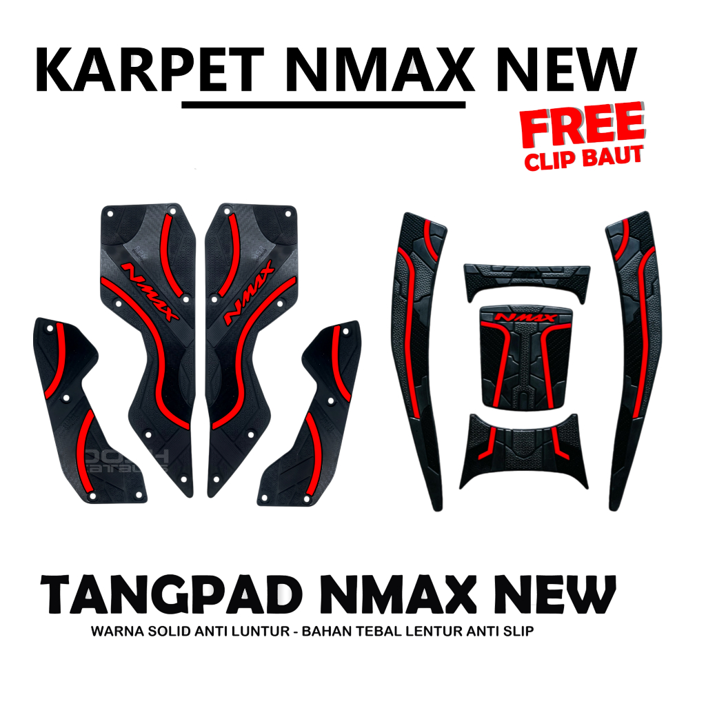 Satu Set Tankpad Karpet Nmax New Variasi Nmax New Bahan Karet Premium Pijakan kaki Nmax New