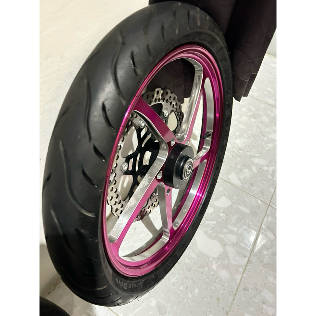 velg crf enkei hylos set ban maxxis greendevil + piringan depan belakang + napgir