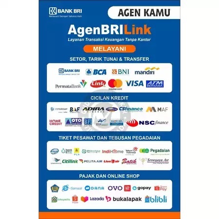 STIKER VINYL PELAYANAN AGEN BRILINK BESAR ( CUSTOM NAMA KONTER ) / Sticker Brilink