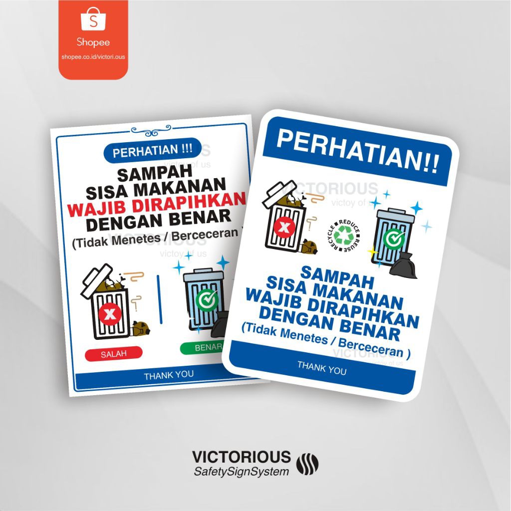 

Sticker Safety K3 | Perhatian Sisa Makanan Wajib Dirapihkan Dengan Benar
