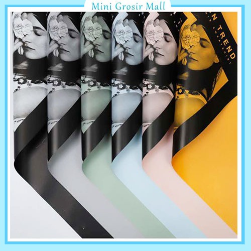 

20 Lembar Kertas Buket Bunga Motif Majalah 2 warna Flower wrapping KB6014