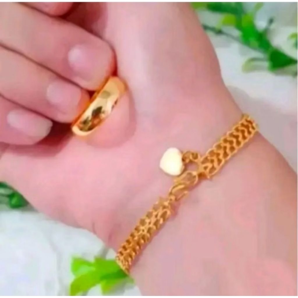 Viral Gelang tangan kelabang asli titanium free cincin coin logam asli lapis emas 24k dijamin tidak 