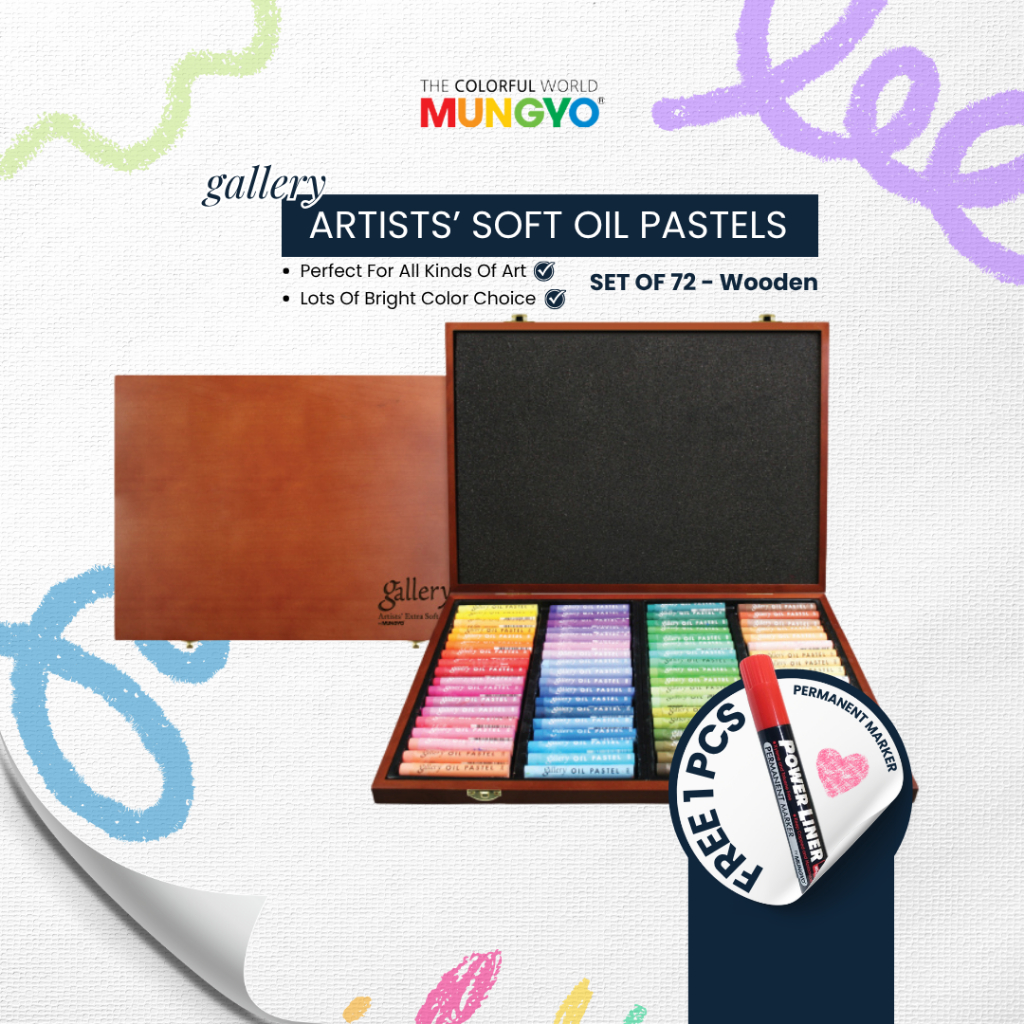 

Mungyo Official - Artist Soft Oil Pastel / Crayon Minyak 72 Pcs Wooden Box