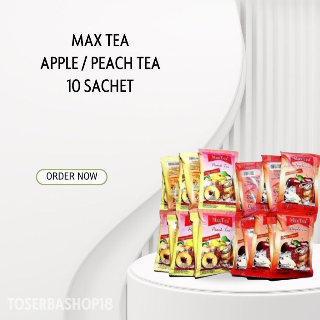 

MAX TEA Apple / Peach Tea / Serbuk Bubuk Minuman Teh Rasa Buah / Isi 10 Sachet