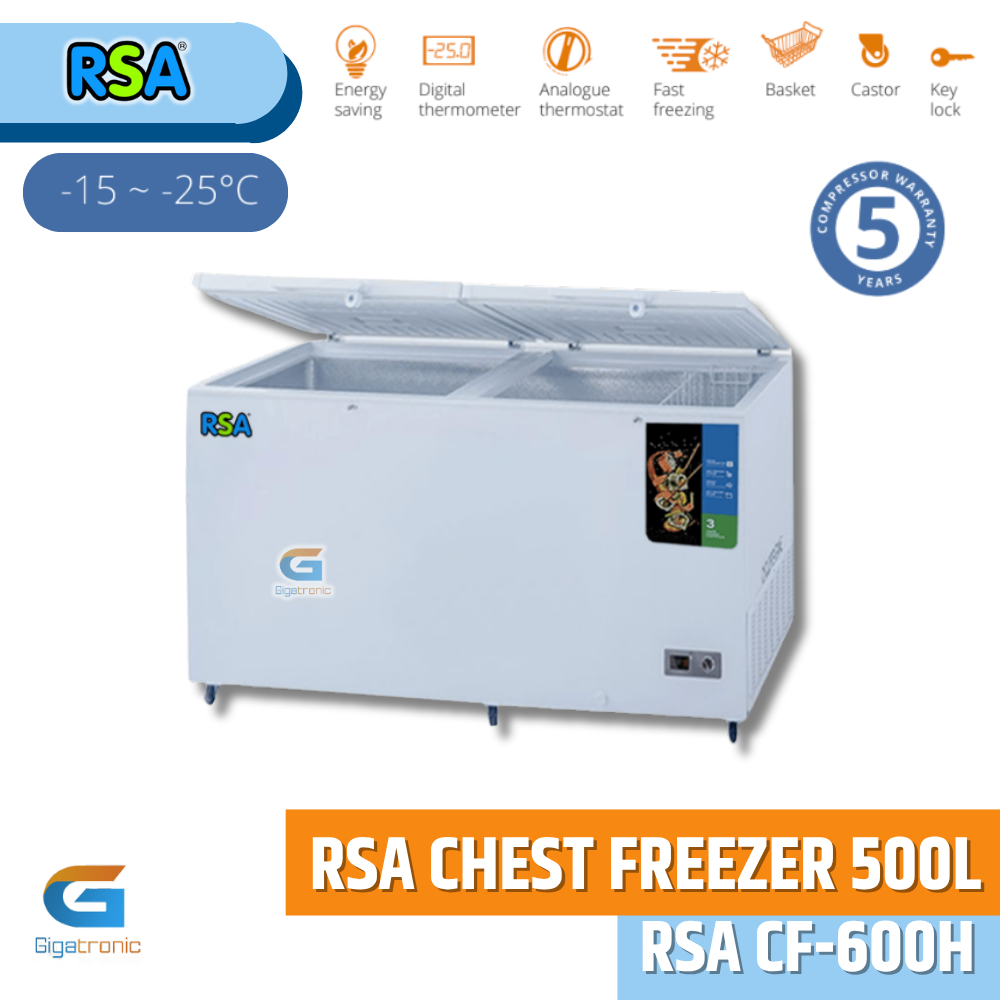 RSA Chest Freezer CF-600H / CF 600 RSA/ Freezer Box 500 liter