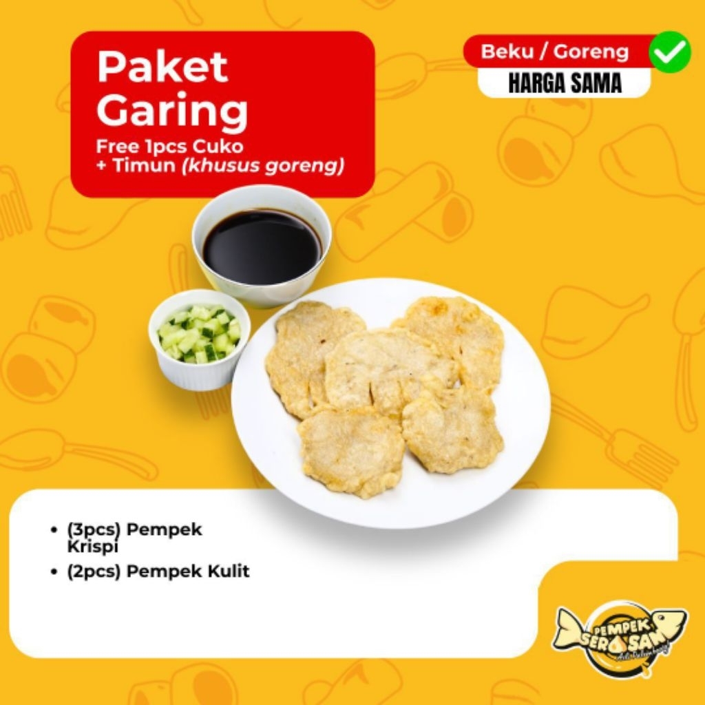 

PEMPEK SERASAN khas Palembang Paket Garing / Mpek Mpek ikan Frozen