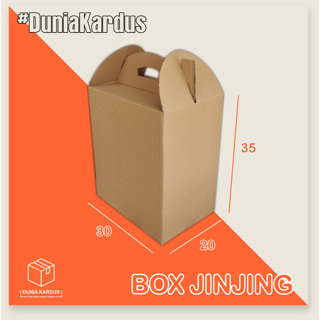 

Box Jinjing POLOS 30x20x35 cm | Kardus takeaway | jinjing/tenteng | kardus buah | hampers | sembako