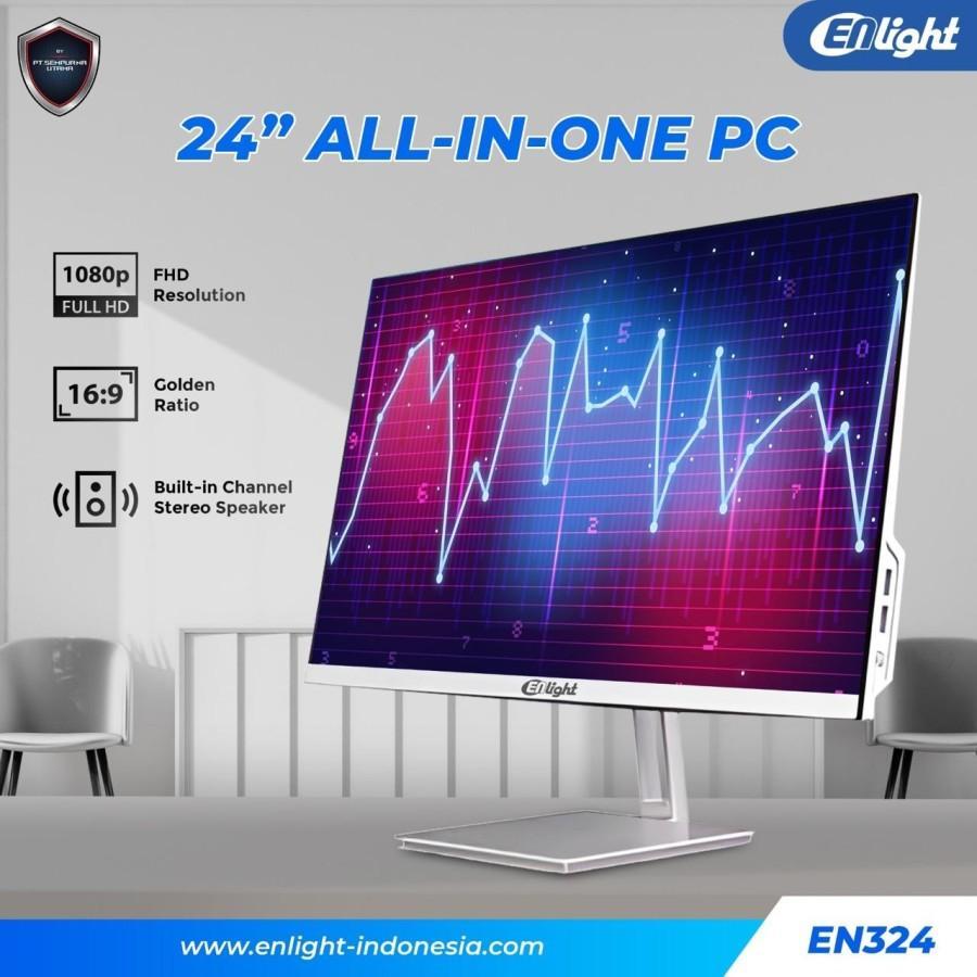 PC AIO ENLIGHT EN324 (24") Include i3-7100, SSD 256GB, RAM DDR4 8GB/ Support intel i3-i7 Gen 6-9 / R
