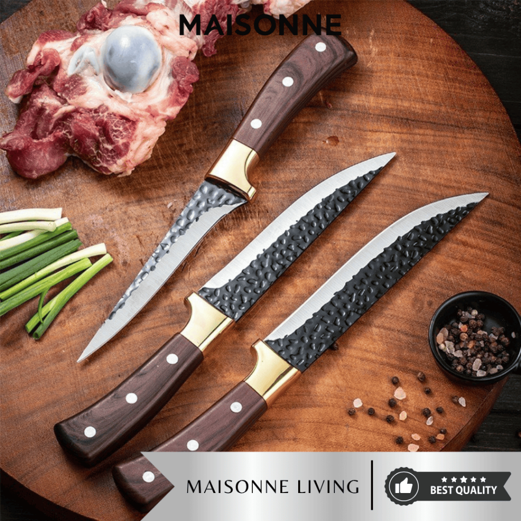 MAISONNE Pisau Dapur Premium Daging & Fillet Baja Tahan Karat - Pisau Mongolia & Chef Knife Set