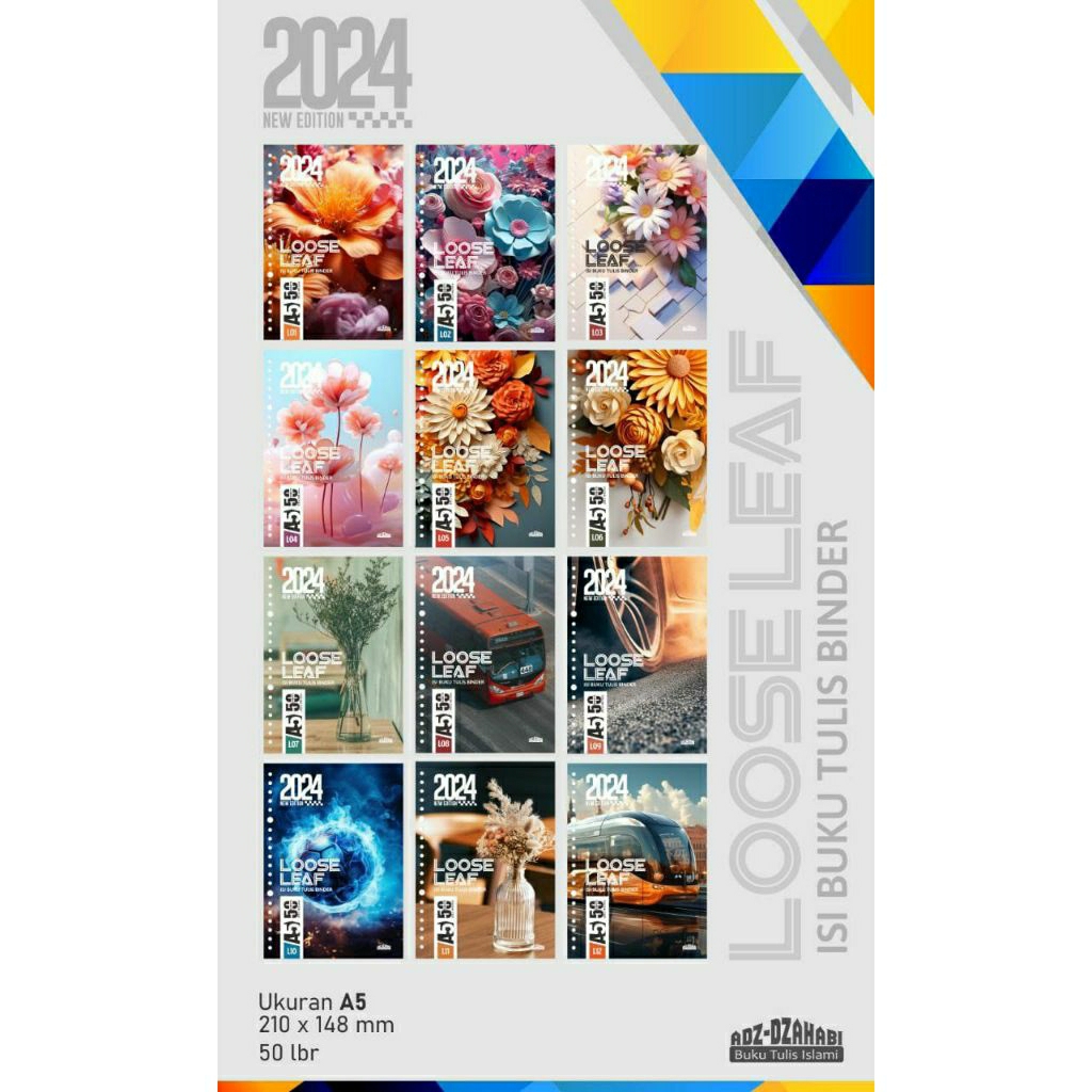 

50lembar Adz Dzahabi Loose Leaf Isi Binder A5