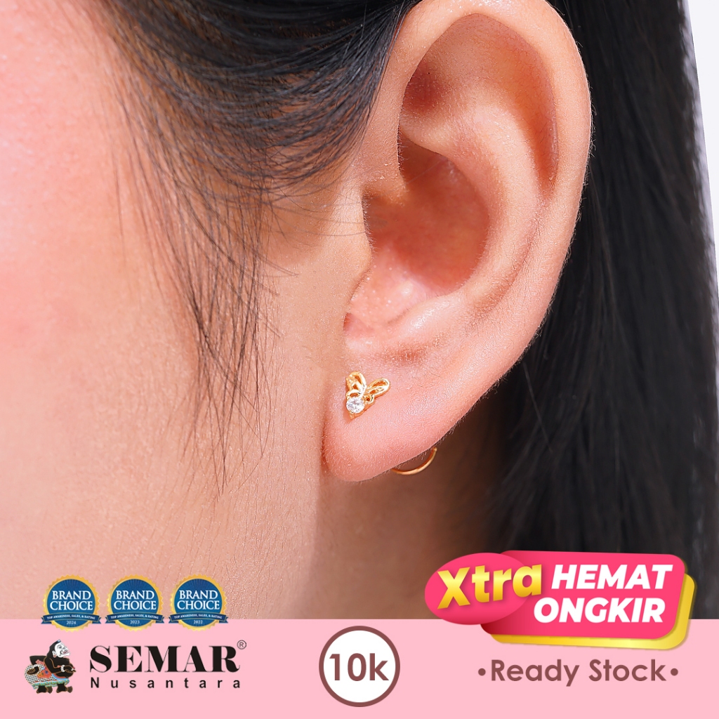 Anting Emas Toge Aquilla Butterfly Gold 10K Semar Nusantara