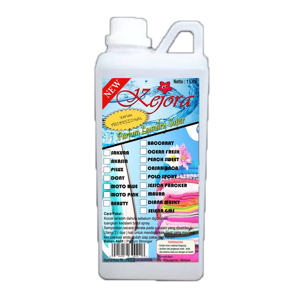 Kejora Pewangi Laundry Parfume Laundry PROFESIONAL " Pewangi KEJORA " Ukuran 1 Liter - Cocok untuk P