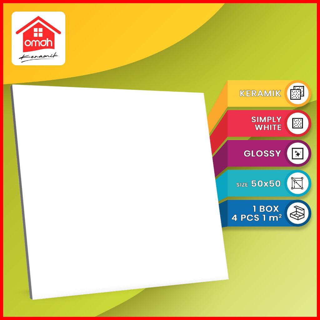 Keramik Lantai Kilap Milan 50x50 Simply White