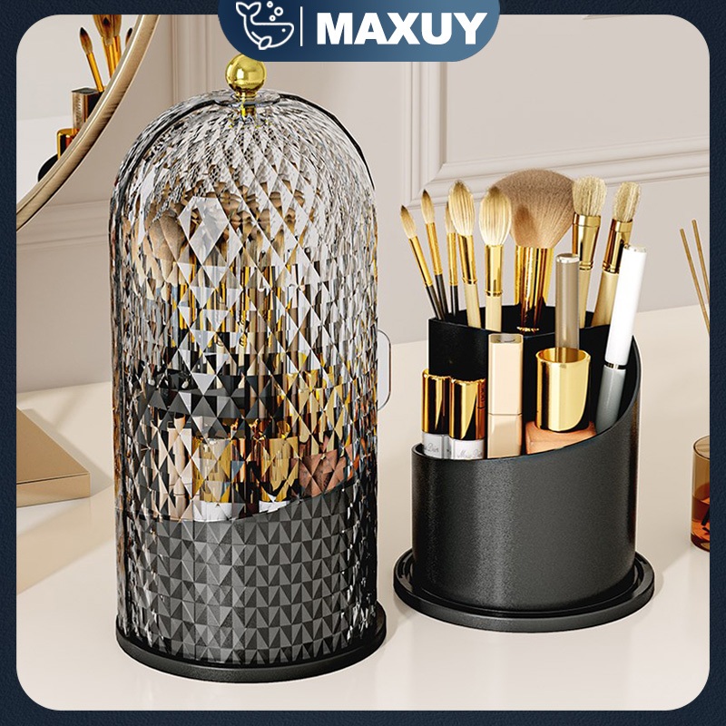 Tempat Kuas Rias Estetik Berputar 360° Garpu Berputar Wadah Penyimpanan  Wadah sendok Tempat Sendok 