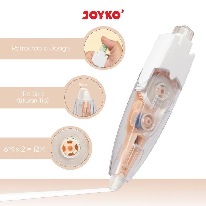 

Correction Tape Joyko Ct Pita Koreksi Isi 1 Pcs Ukuran 12M x 5mm Tipex Alat Tuli Stationery