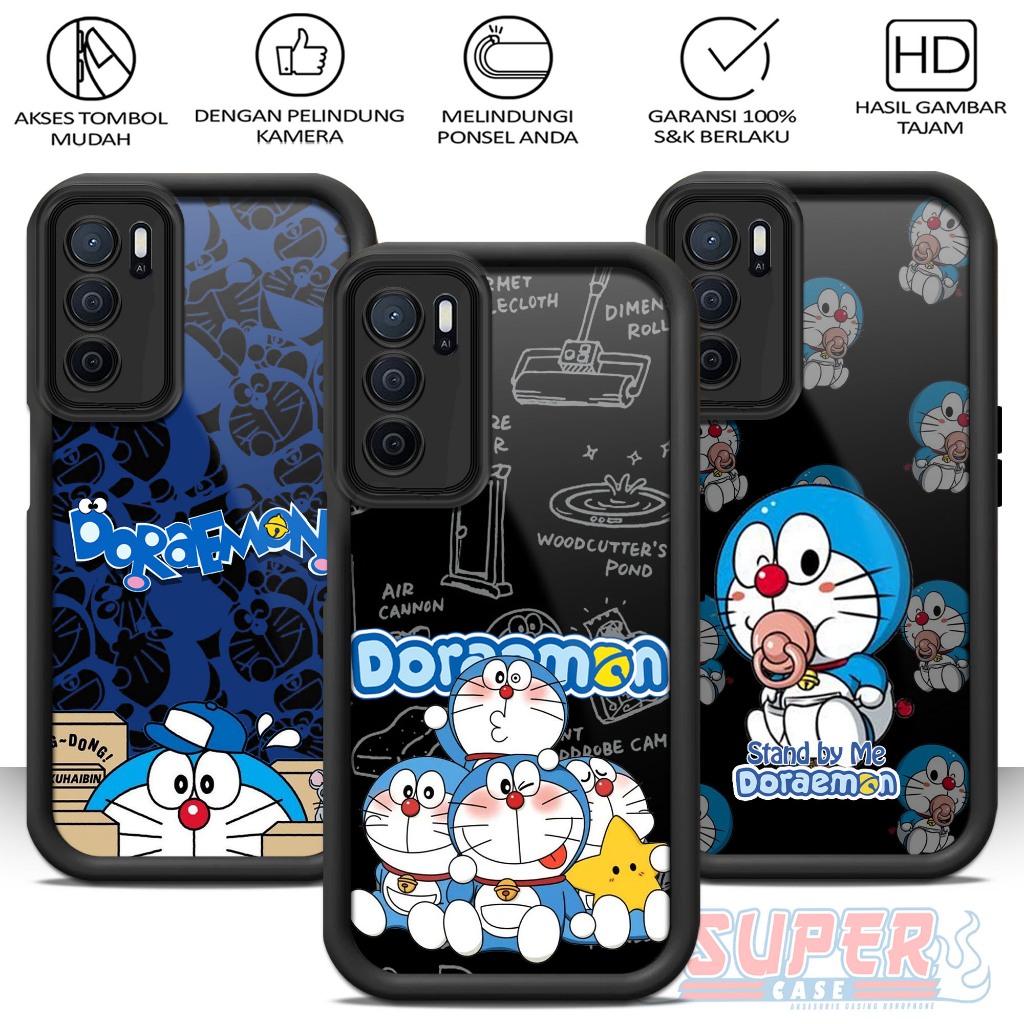 Case Hp OPPO A16 A54S A16S SuperCase Motif [ DORAEMON ] Casing Terbaru Softcase Hardcase glossy kaca