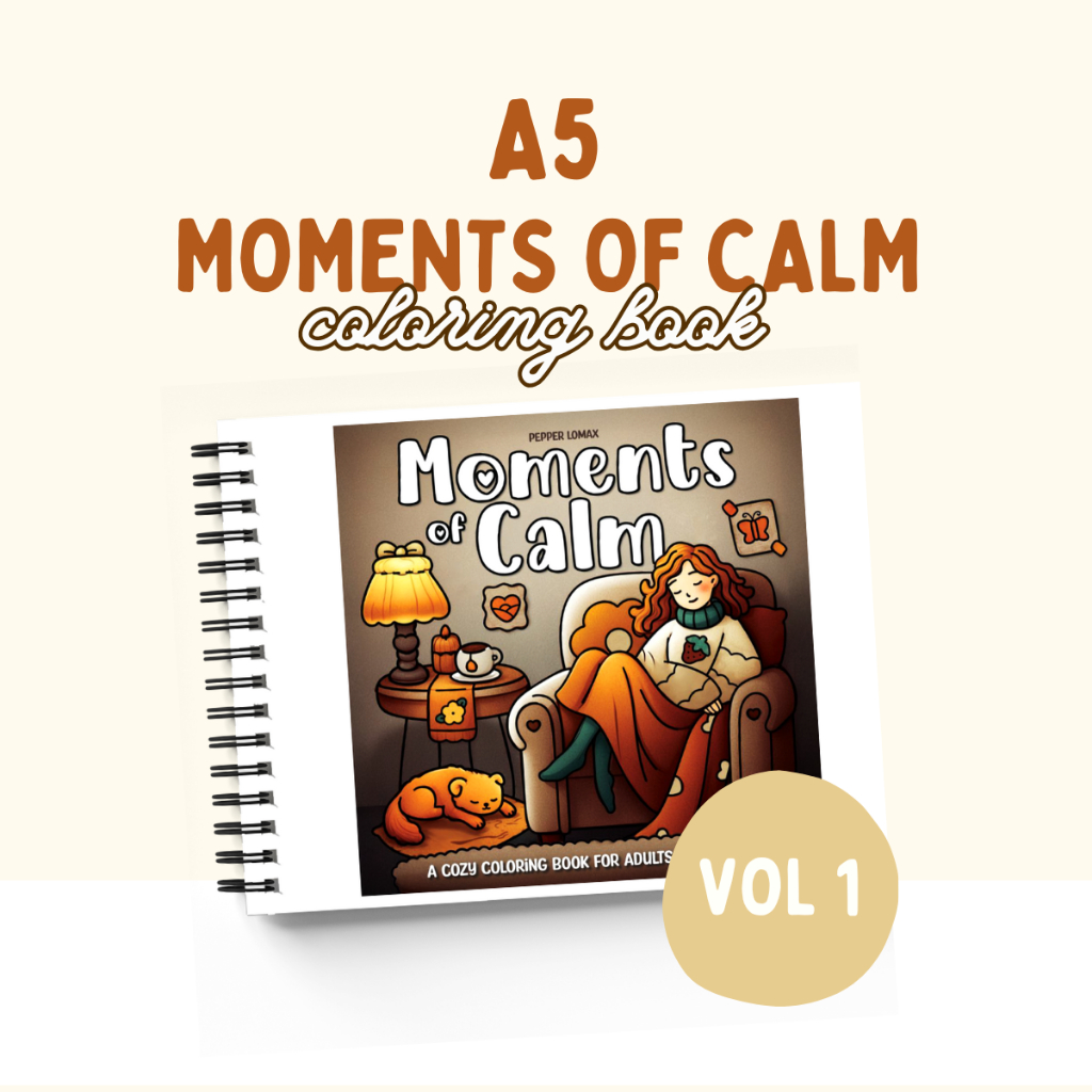 

Coloring Book For Adults And Kids MOMENTS OF CALM VOL 1 Buku Mewarnai A5 21 x 15 cm