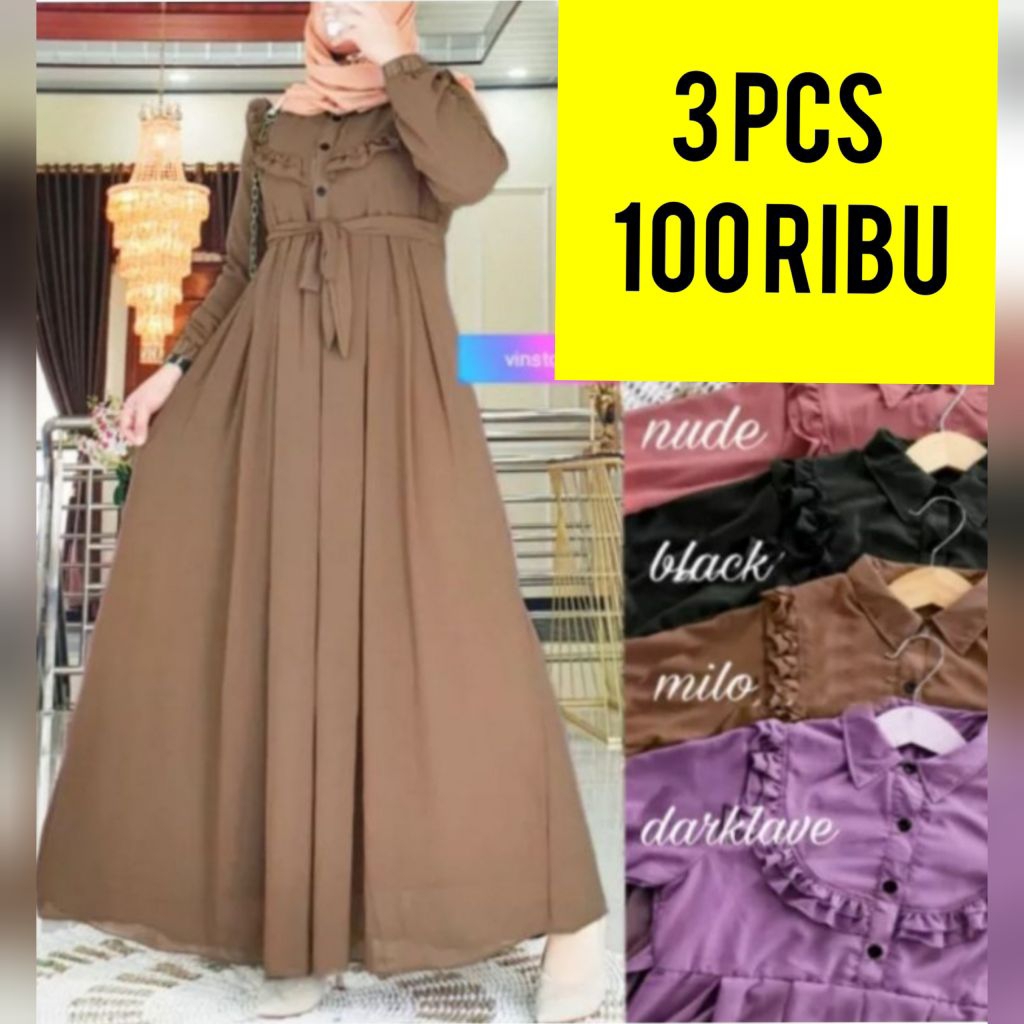 COD Gamis Saudah 100 Ribuan Dapat 3 PCS MURAH BANGET
