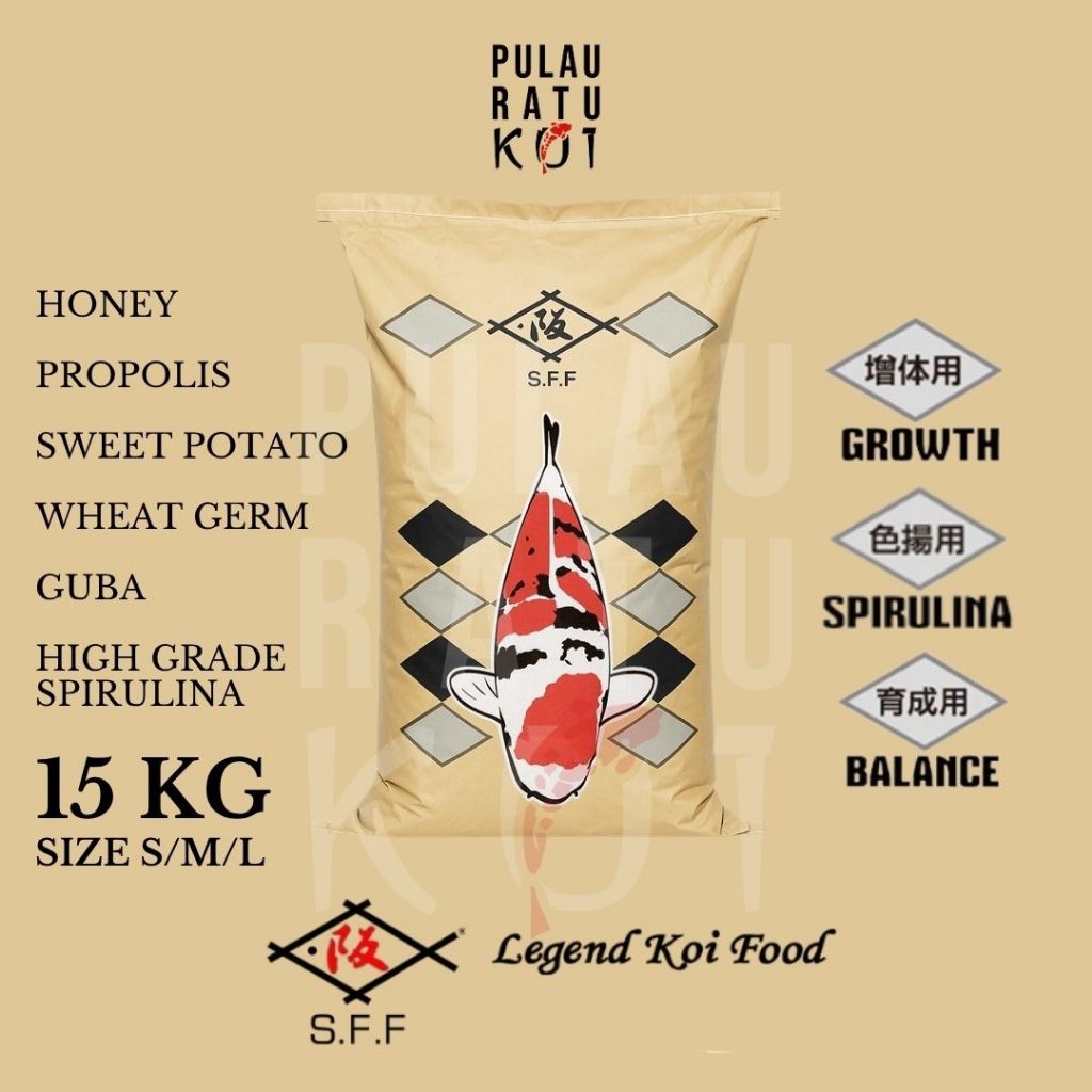 Sakai Fish Farm Legend Koi Food 15kg | Growth, Balance, Color | Pakan Pre-Digestion Koi Premium Impo